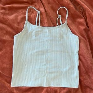 American Eagle Sage Green Spaghetti Strap Cropped Tank